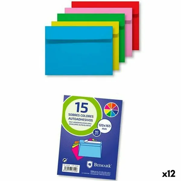 Envelopes Bismark Paper Multicolour 16,5 x 12 cm (12 Units)