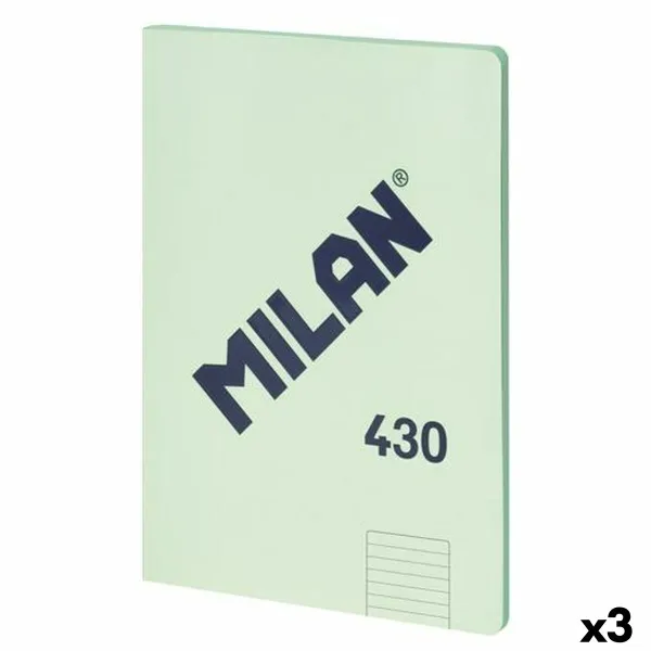 Notebook Milan 430 Green A4 48 Sheets (3 Units)