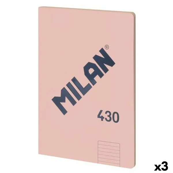 Notebook Milan 430 Pink A4 48 Sheets (3 Units)