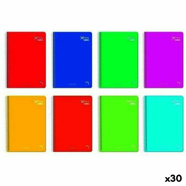 Set of exercise books Pacsa XTRA Sheet 80 Sheets 21,5 x 31,5 cm 5 Pieces (30 Units)