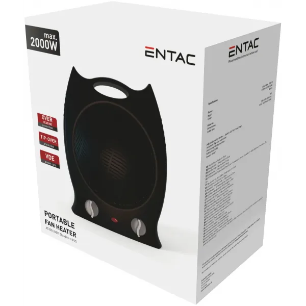 Portable Fan Heater 2000W Black