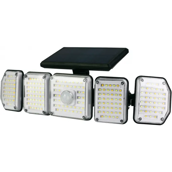 Solar Plastic Wall Lamp 2.5W SMD CCT 5 head with PIR + IR