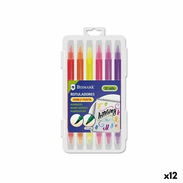 Žymeklių rinkinys Bismark LETTERING Spalvotas 12 Dalys (12 vnt.)