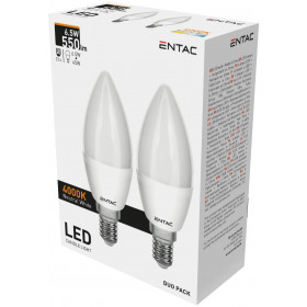 LED Candle E14 6,5W NW Duo Pack