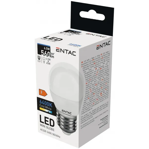 LED Mini Globe E27 6,5W CW