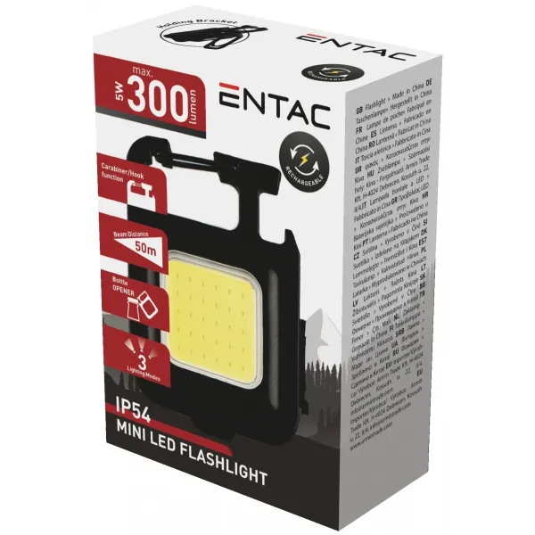 Entac Mini Cube Keychain Rechargeable 200mAh Flashlight