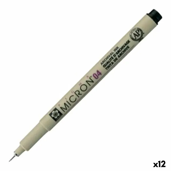 Фетр Talens Sakura PIGMA MICRON 04 Чёрный (12 штук)