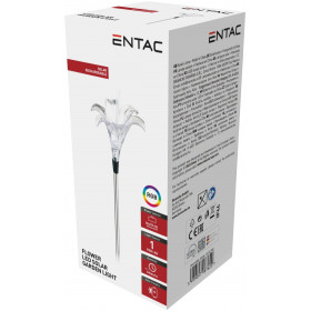 Garden Solar Lamp 34cm RGB Stainless Steel Flower