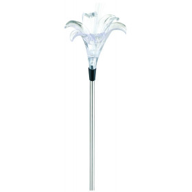 Garden Solar Lamp 34cm RGB Stainless Steel Flower