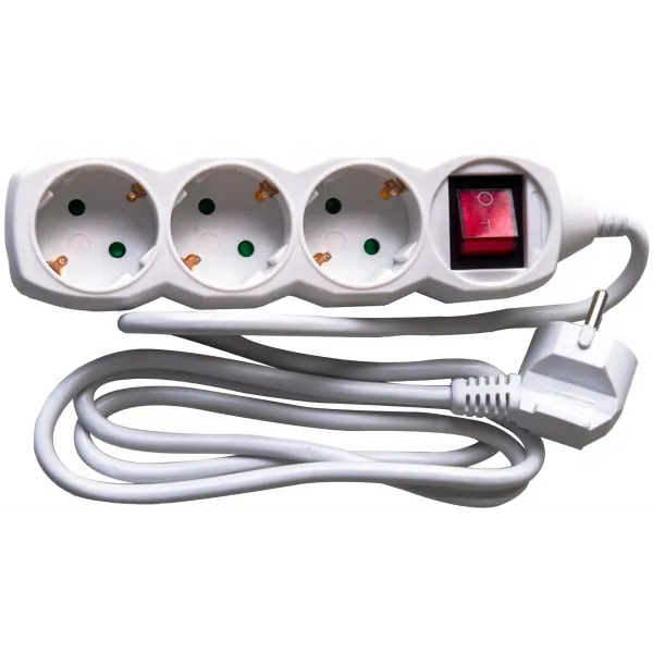 Socket Extension Cord S1 3 Sockets With Switch 1.5m