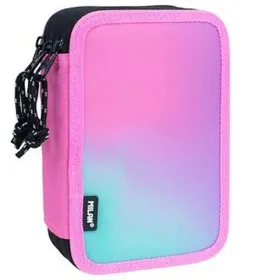 Triple Pencil Case Milan Sunset Pink 19,5 x 13 x 7,5 cm (12 Units)