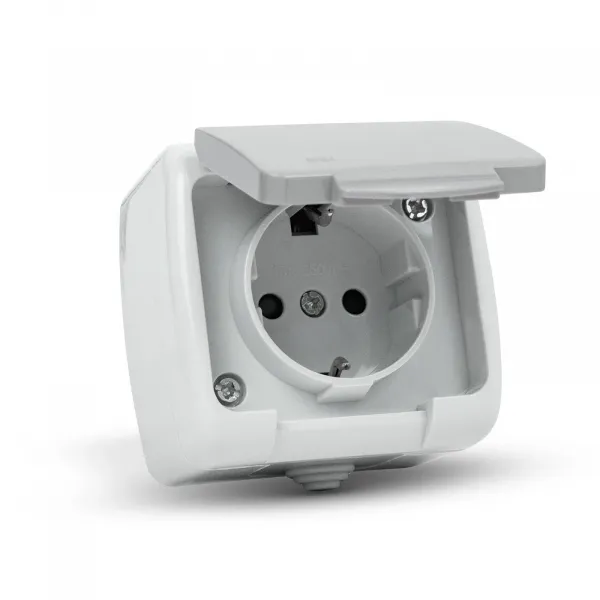 Stephan surface mounted wall socket earthed IP54