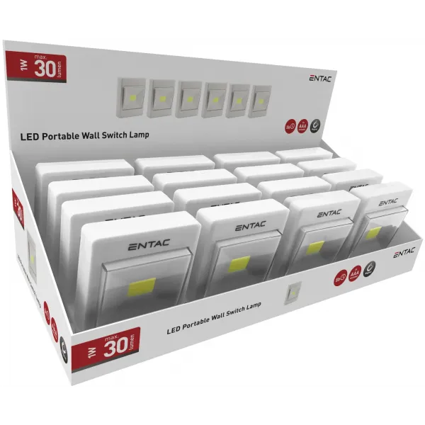 Entac Portable Wall Switch Lamp 1W LED (16pcs per offering)