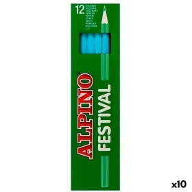 Colouring pencils Alpino Light Blue 12 Pieces (10 Units)