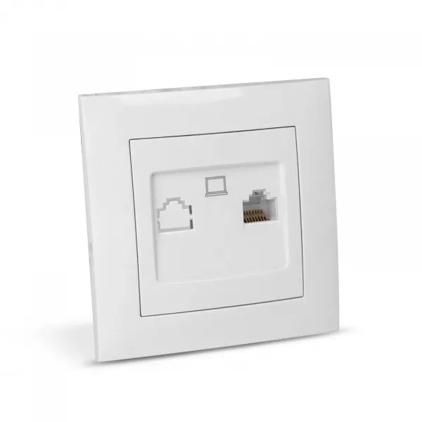 Arnold Recessed wall LAN socket Cat5 White