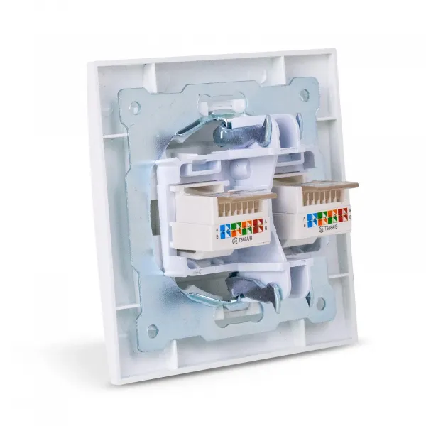 Arnold Recessed wall LAN socket 2x Cat5 White