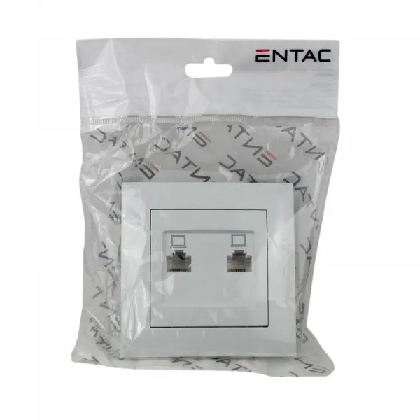 Arnold Recessed wall LAN socket 2x Cat5 White