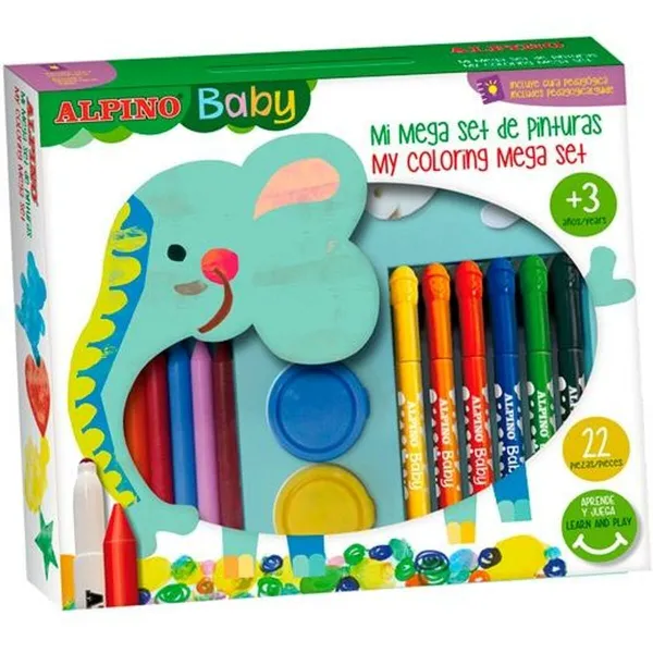 Maalaussetti Alpino Baby Monivärinen 36 Kappaletta (4 osaa)