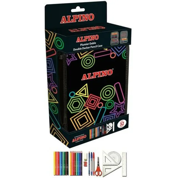 Dvigubo pieštuko dėklas Alpino Spalvotas 32 Dalys (12 vnt.)
