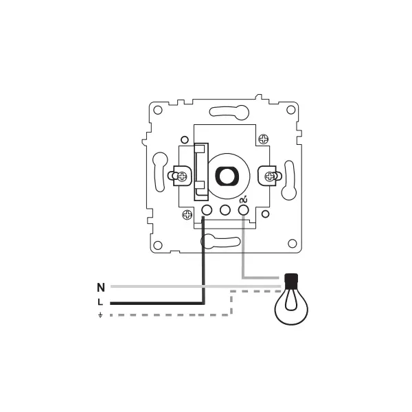 Arnold Recessed wall switch dimmer max.200W White