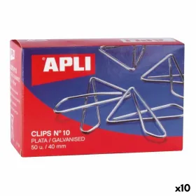 Klipsi Apli MARIPOSA Nº 10 Hopeinen Hopea 40 mm (10 osaa)