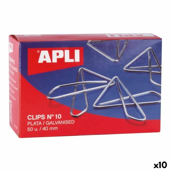 Clips Apli MARIPOSA Nº 10 Silver 40 mm (10 Units)
