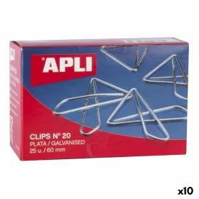 Klipsi Apli MARIPOSA Nº 20 Hopeinen Hopea 60 mm (10 osaa)