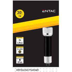 Entac Lamp 5LED Keychain Black