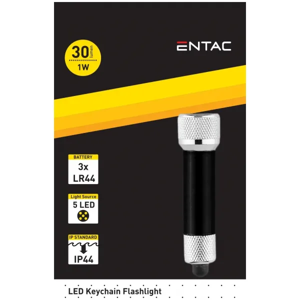 Entac Lamp 5LED Keychain Black
