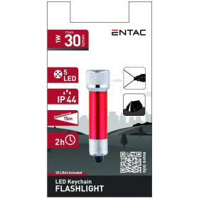 Entac Flashlight 5LED Keychain Red