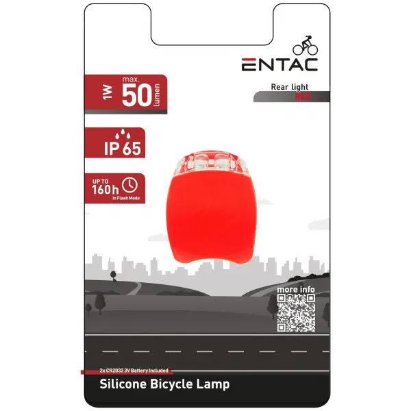 Entac Bike Light 1 Pcs Plastic Red