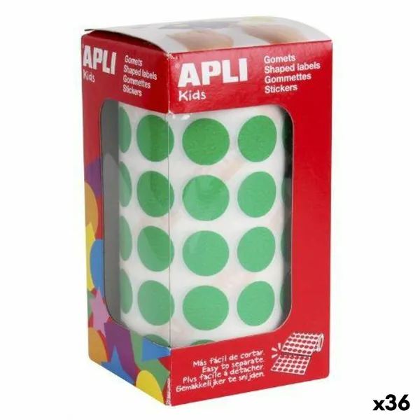Stickers Apli Gomets Green Circular (36 Units)