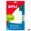 Lipnios etiketės Apli Balta Popierius 10 Paklodės 12 x 18 mm (10 vnt.)