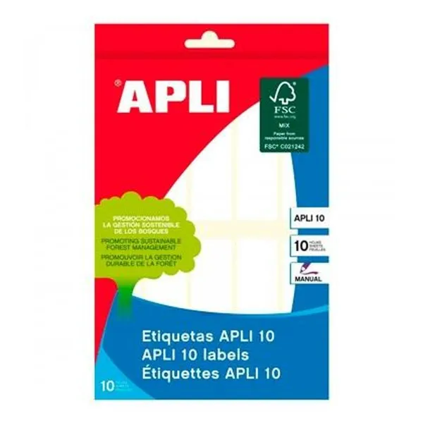 Lipnios etiketės Apli Balta Popierius 10 Paklodės 20 x 75 mm (10 vnt.)