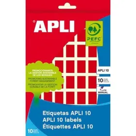 Adhesive labels Apli Red Paper 8 Sheets 12 x 18 mm (10 Units)
