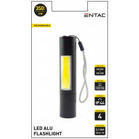 Entac Flashlight Rechargeable 3W 1200mAh (PowerBank Function) with Hinge
