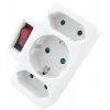 Power Adapter 3 Sockets (1 Earthed, 2 Euro) with Switch