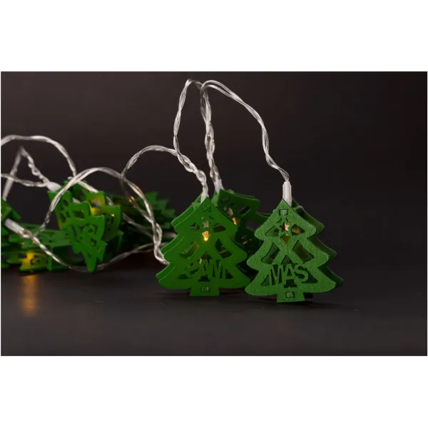 Christmas Indoor Wood Christmas tree Green 10LED WW 1,65m (2AA excl.)
