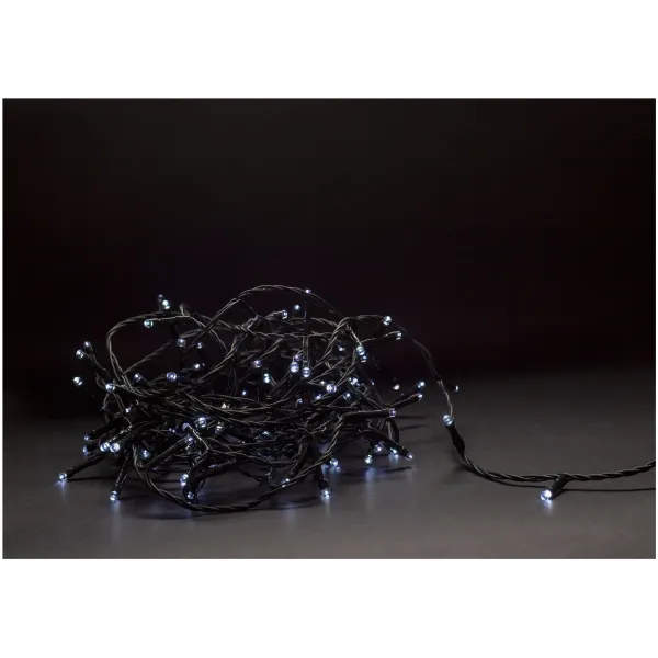 Christmas IP44 Light 50 LED CW 5m with IR Remote (3AA excl.)