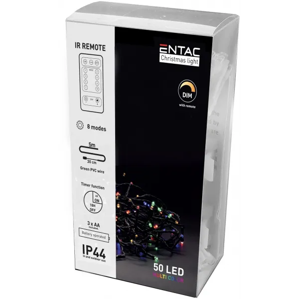 Christmas IP44 Light 50 LED MC 5m with IR Remote
