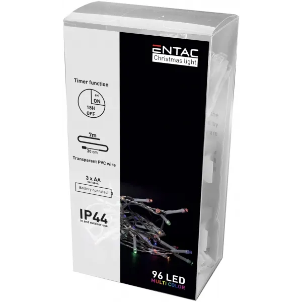 Christmas IP44 96 LED Light with Timer Multicolor 7m