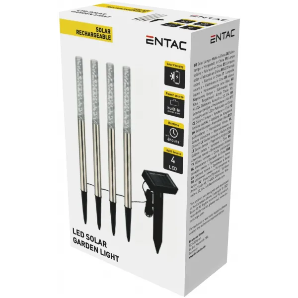 Garden Solar Lamp 47cm Stainless Steel 4 LED