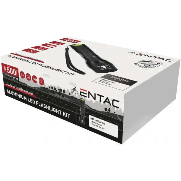 Entac Flashlight Focusable Alu 5W (+Bicycle handlebar adapter)