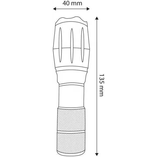 Entac Flashlight Focusable Alu 5W (+Bicycle handlebar adapter)