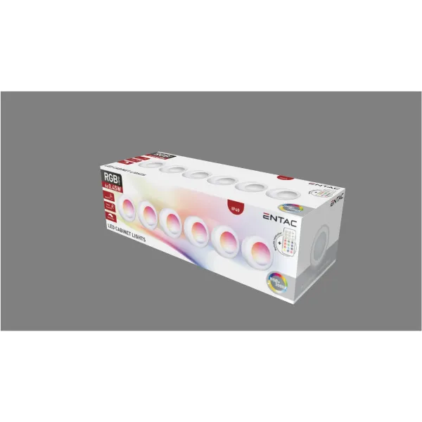 Entac Mini Portable Night Light 0.45W RGB + Remote 6pcs/pack