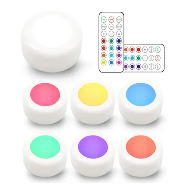 Entac Mini Portable Night Light 0.45W RGB + Remote 6pcs/pack