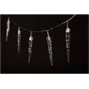 Christmas IP44 20 LED Plastic 16cm Icicle Light CW 3m