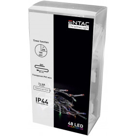 Christmas IP44 48 LED Light with Timer Multicolor 4m