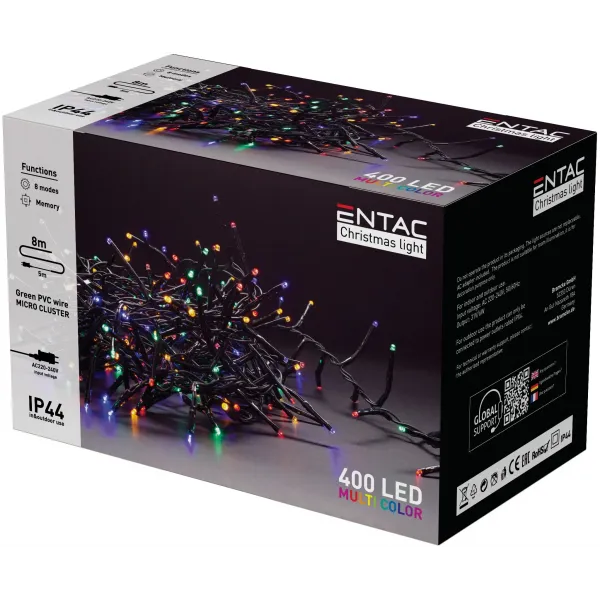 Christmas IP44 400 LED Micro Cluster Light Multicolor 8m