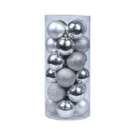Artezan Christmas Ball 8cm Tube Silver 24pcs/box